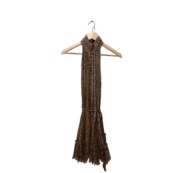 ZIMMERMANN Wild Botanica Smock Dress In Gold Python Size 6 - Picture 13 of 14